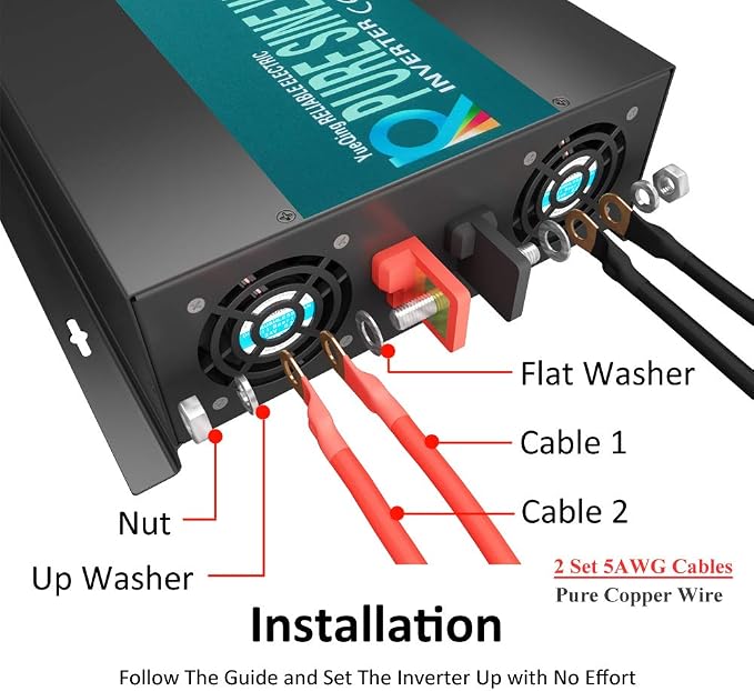 WZRELB 5000W 24V High Efficiency Solar Power Off Grid DC Voltage Converter Pure - Image 5