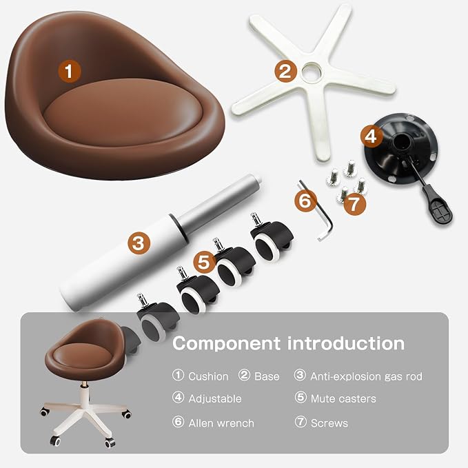 Rolling Stool Set of 6 Rolling Hydraulic Salon Stool - Image 6