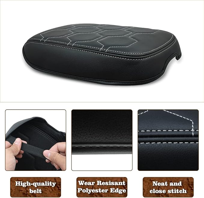 Muslogy for Frontier Center Console Pad Armrest Box Cover Vegan Leather Soft - Image 3
