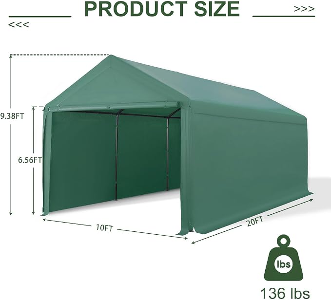 10x20ft Heavy Duty Carport - Image 2