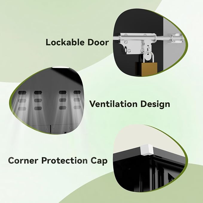 COMHOMA Shed Outdoor Storage Shed Metal, Lockable Doors Tool Sheds - Image 3