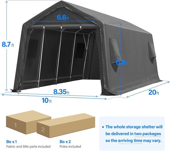 ADVANCE OUTDOOR 10X20 ft Carport Heavy Duty Outdoor Patio Portable Canopy - Image 5