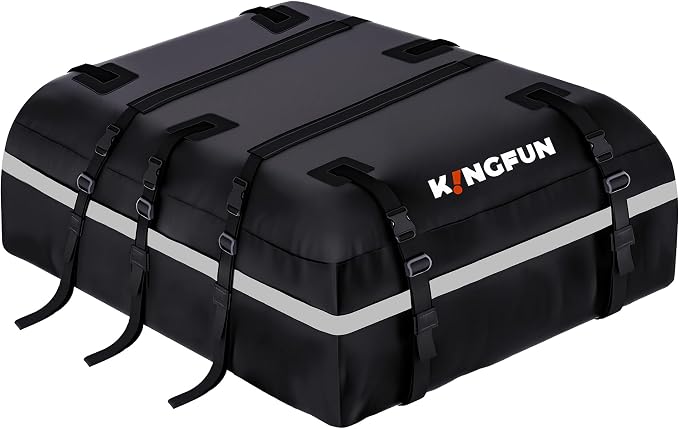Kingfun Car Rooftop Cargo Carrier – Waterproof 20 Cubic Feet Car Roof Bag Fit by Kingfun