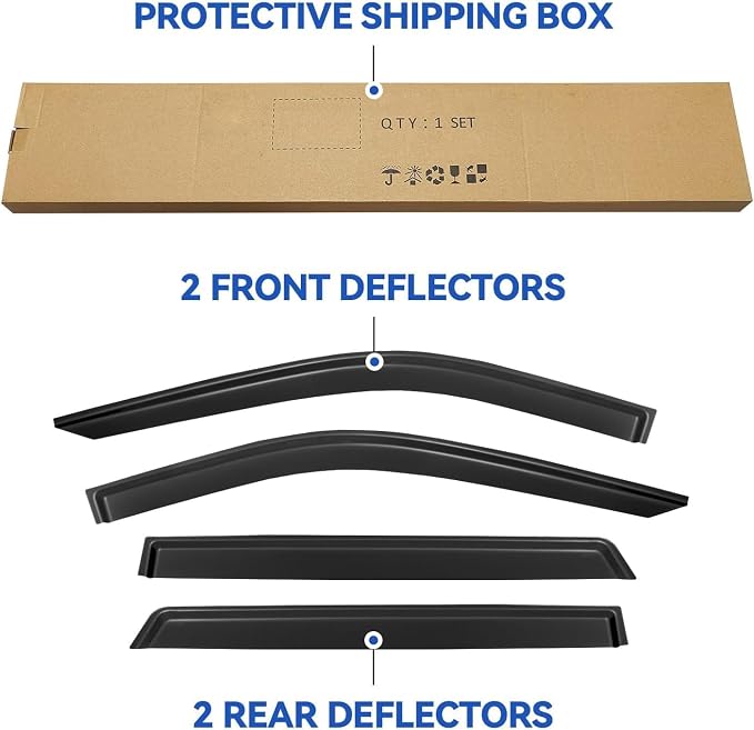 Window Visors Rain Guards for 2021 2022 2023 2024 2025 Chevy Tahoe, Out-Channel - Image 5