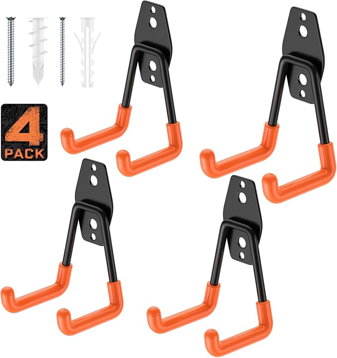 4 Pack 4.5x2.75 Inch Utility Steel Wall Mount Heavy Duty Garage Hooks by Cpais