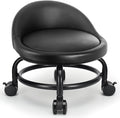 Rolling Stool with Backrest Low Height Rolling Stools, Low Roller Stool Chair by LWADALN