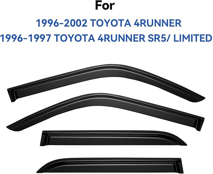 Window Visors Rain Guards for 1996-2002 Toyota 4Runner, Out-Channel Window Vent - Image 2