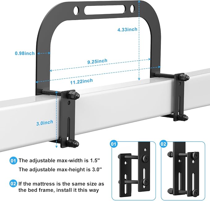 YUOROS Mattress Retainer Bar Keep Mattress Stopper from Sliding Slide Stopper - Image 7