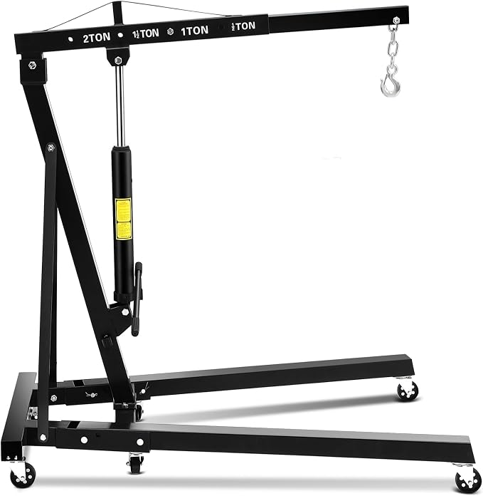 2 Ton Engine Hoist, Hydraulic Cherry Picker Engine Hoist Lift, 4400LBS Heavy - Image 8
