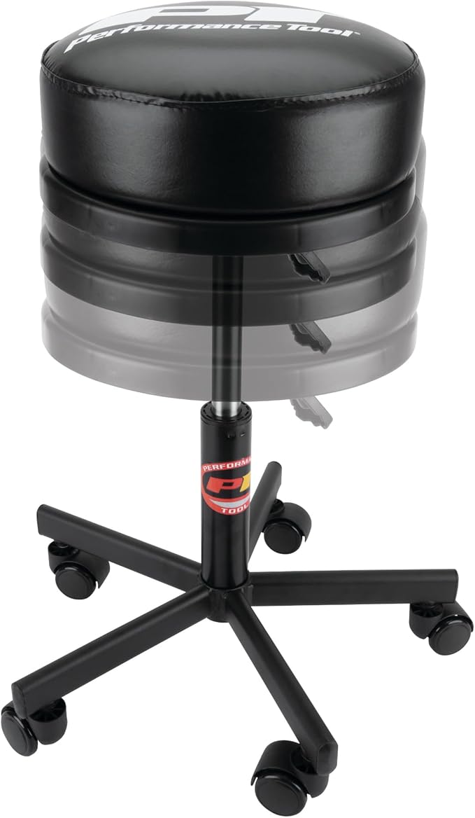 Performance Tool W85033 Extra-Thick Big Top Pneumatic Rolling Shop Stool - Image 8