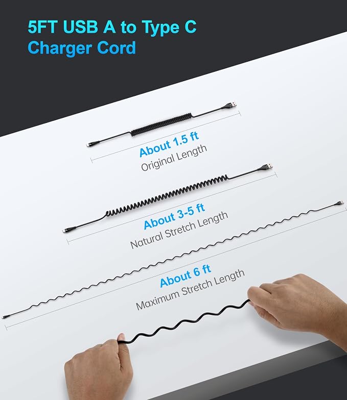 PRAKIE Coiled USB C Cable Fast Charging - Image 6