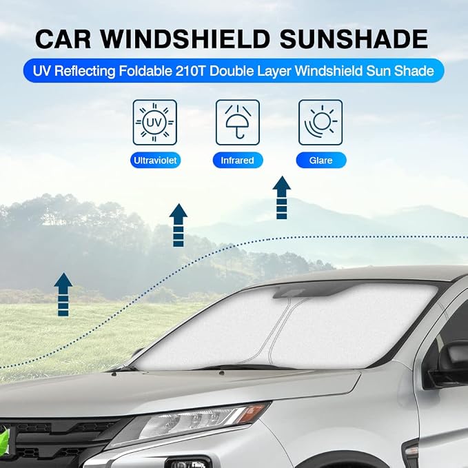 KUST Windshield Sun Shade for 2011-2023 Mitsubishi Outlander Sport Sunshade - Image 2