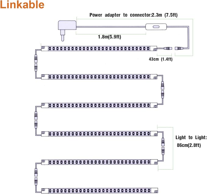 Premium LED Light Strips Kit: 6 x 12 Linkable Bars + Rocker Switch - Image 3