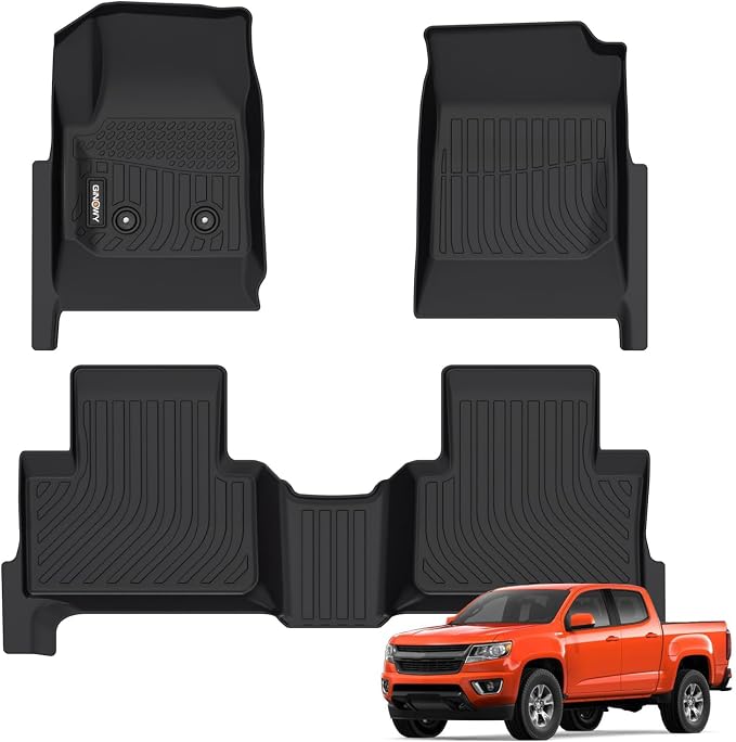 GINOWY-Floor Mats for Chevy Colorado 2015-2022 Crew Cab/GMC Canyon, TPE All by GINOWY
