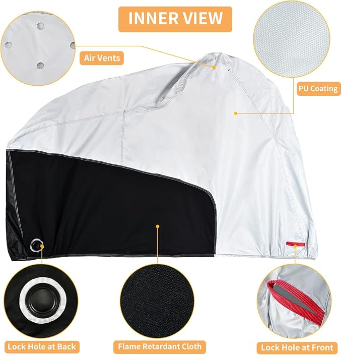 Coverado Motorcycle Cover Waterproof, All Weather Protection Outdoor Full - Image 3