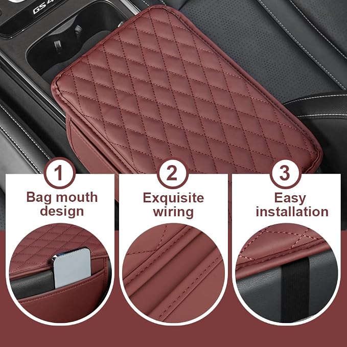 Memory Cotton Leather Car Armrest Box Pad, 2025 New Universal Style Memory - Image 3