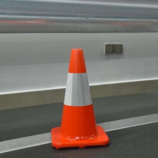 Overall Fluorescent Orange Red Integrated Traffic Cones, Road Cones - Image 7