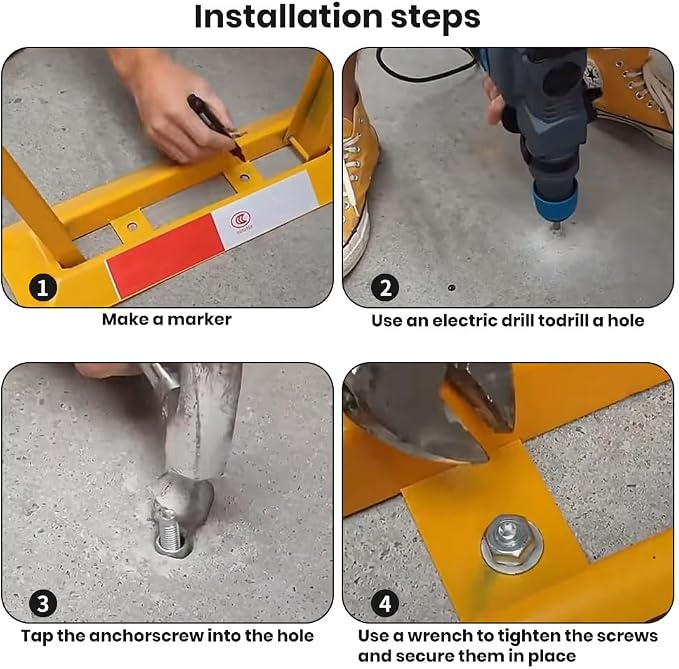 Foldable Parking Barrier, Car Parking Lock Manual Lockable Parking Space Block - Image 5