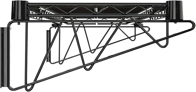 14" x 36" Black Epoxy Wire Wall Mount Shelf - Image 5