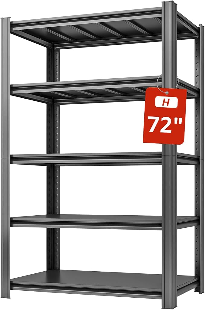 5 Tier Metal Shelving Unit, Heavy Duty Garage Shelves - Image 7