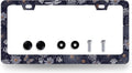 Blue Folk Art Flowers License Plate Frame Colorful Floral License Plate Holder by RNKATIH