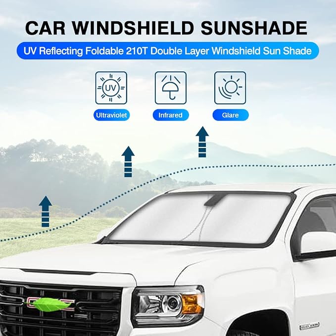 KUST Windshield Sun Shade for GMC Canyon/Chevy Colorado 2015-2022 Window - Image 2