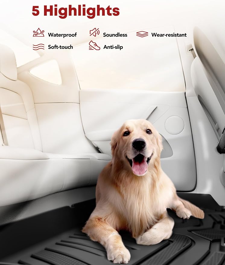 YHTAUTO Floor Mats Fit 2012-2013 Toyota Tundra CrewMax Cab, TPE All Weather Car - Image 6
