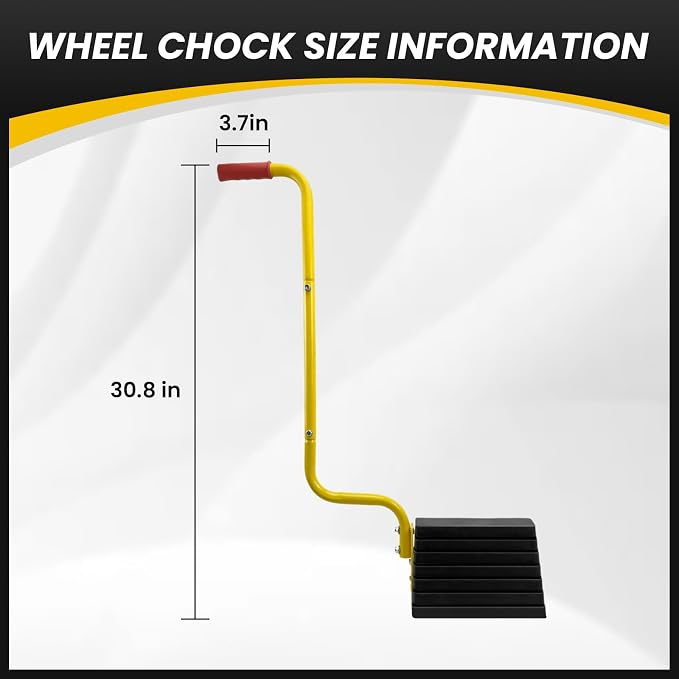2 Pack Heavy Duty Rubber Wheel Chock - Image 5