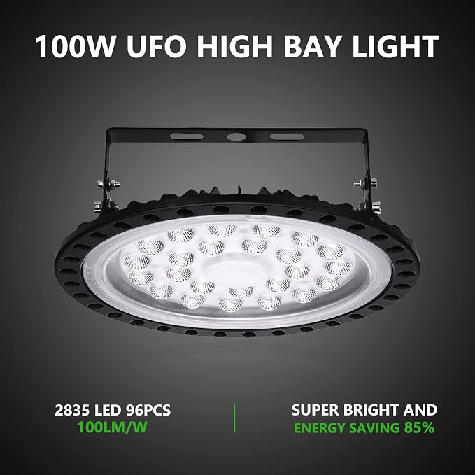 Viugreum 10 Pack 100W UFO LED High Bay Light, 10000LM 6500K Daylight White Led - Image 4