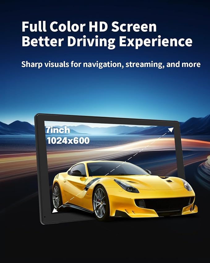 7 Inch Wireless CarPlay Screen for Car, Portable Car Stereo Touch Screen for - Image 7