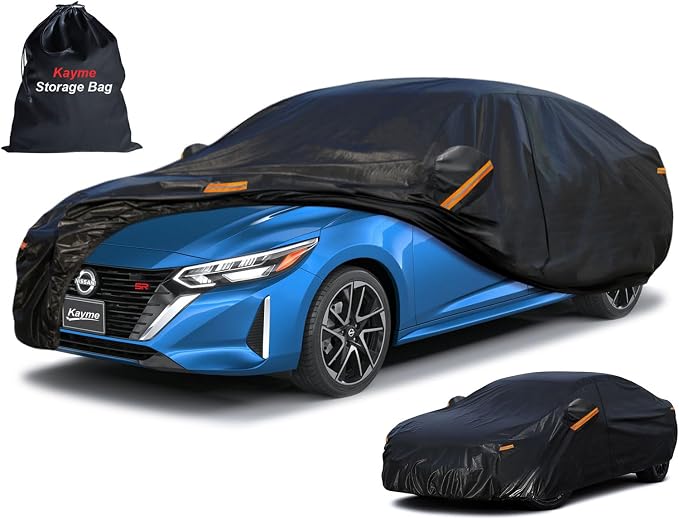 Kayme 7 Layers Heavy Duty Car Cover Waterproof All Weather, Outdoor Full by kayme
