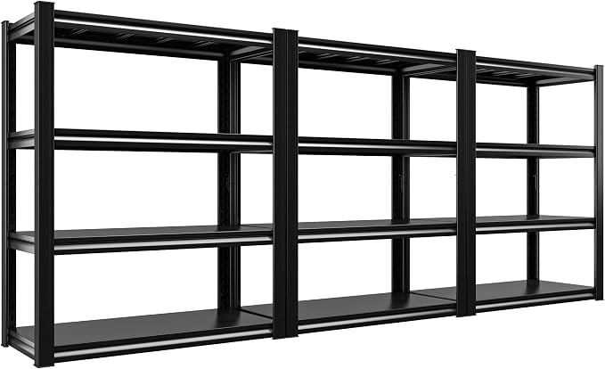 Raybee 40" Wide Heavy Duty Garage Storage Shelves, 3 Pack, Adjustable 4 Tier by Raybee