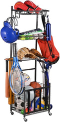 Snail Garage Sports Equipment Storage Organizer Sports Ball Storage Rolling Cart by SNAIL