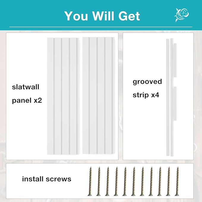 NeatiEase Slatwall Panel Wall Storage Systems, 2 x 4ft Slat Wall Paneling - Image 4