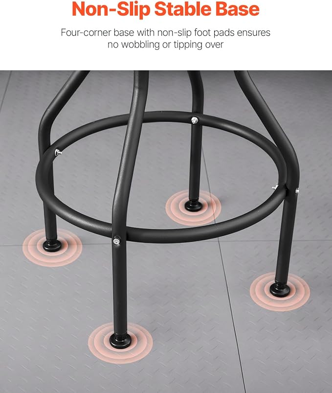 VEVOR Shop Stool with Backrest, Pneumatic Garage Seat/Work Stool with 300 lbs - Image 5
