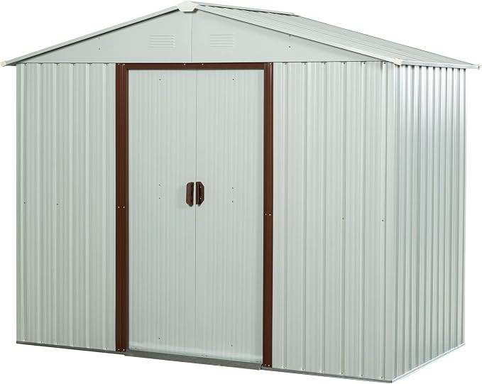 4x8 FT Outdoor Storage Shed, Metal Garden Shed - Image 9