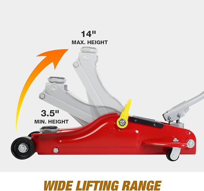 Floor Jack 2.5 Ton Hydraulic Low Profile Trolley Car Jack - Image 6