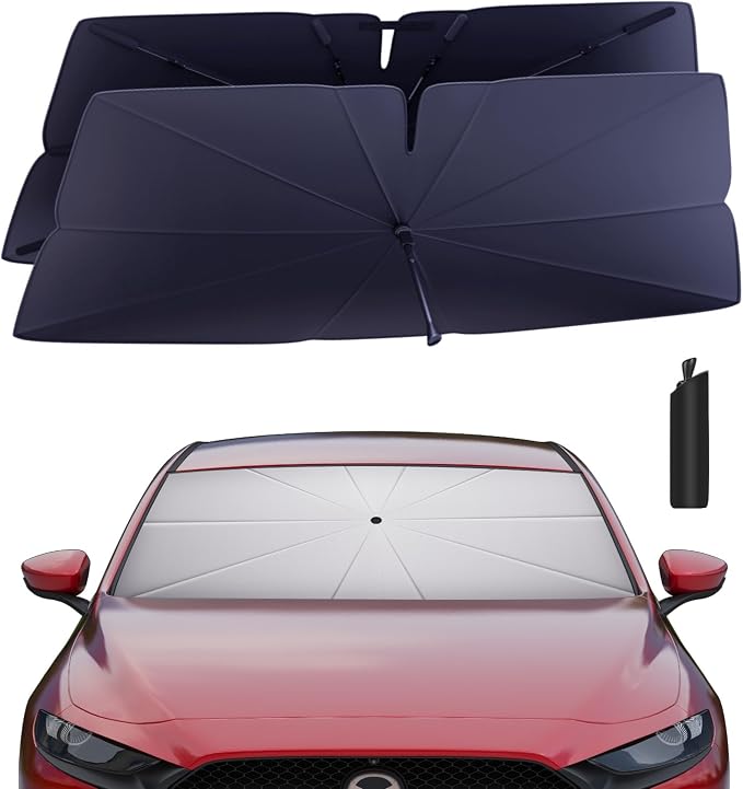 Windshield Sun Shade Umbrella for 2019-2025 Mazda 3 Accessories: Custom Fit by HIMUMOY