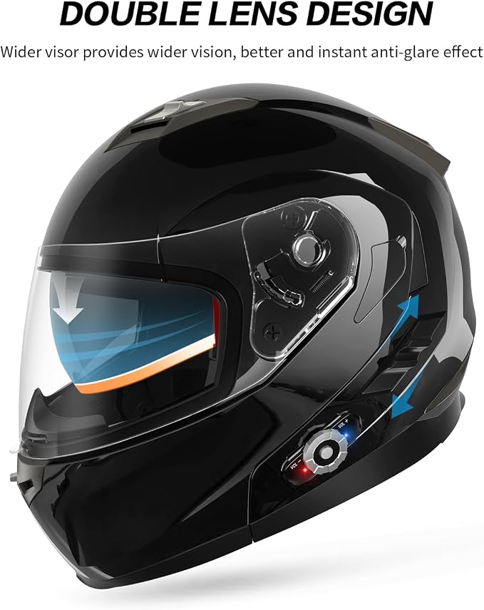 Motorcycle Helmet Bluetooth 5.0 Integrated New EPS FreedConn BM2-S Modular Flip - Image 6