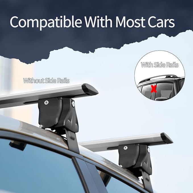 Universal 55" Roof Rack Cross Bars, Adjustable Car Top Roof Rack, Aluminum - Image 2