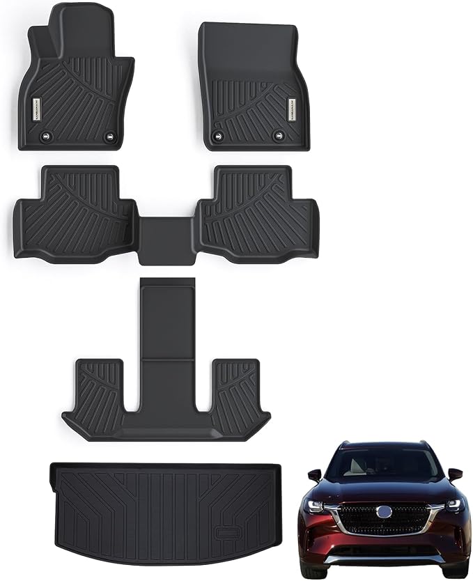 Floor Mats & Cargo Liner for 2024 2025 Mazda CX-90 CX90 PHEV 6&7 Seats（Not by SANBAN-AXE