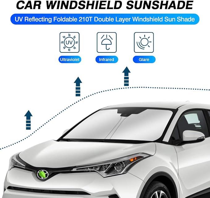 KUST Windshield Sun Shade for Toyota CHR 2018-2023 CH-R Window Cover Sun Visor - Image 2