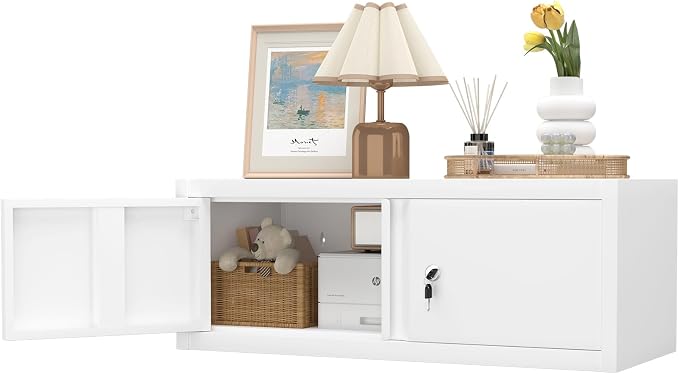 GREATMEET Locking Cabinet, Garage Storage Cabinet, Metal Wall Mounted Storage by GREATMEET