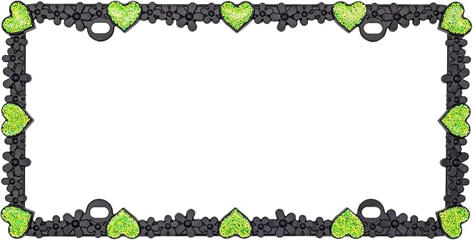 Creathome 3D Shining Daisy Heart License Plate Frame from Pure Zinc Alloy Metal - Image 3