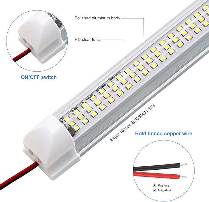 12v LED Interior Light Bar | 108LEDs 1600LM 6W DC 12 Volt led Strip Lights - Image 4
