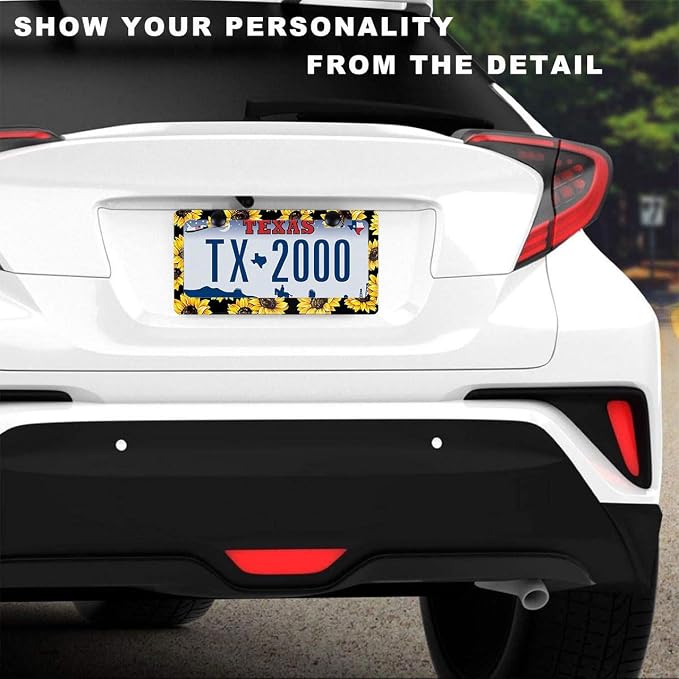 Sunflower License Plate Frame Nature Theme Sunflower License Plate Holder Auto - Image 3
