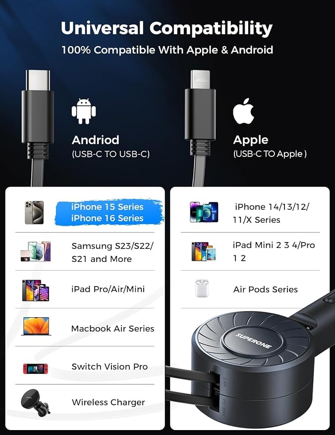 SUPERONE Retractable Car Charger - Image 5