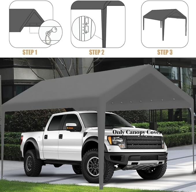 Rutile 10 x 20 FT Carport Replacement Cover - Image 6