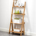 Maydear Bamboo Ladder Shelf Bookcase, 4-Tier Leaning Bookshelf Free Standing by Maydear