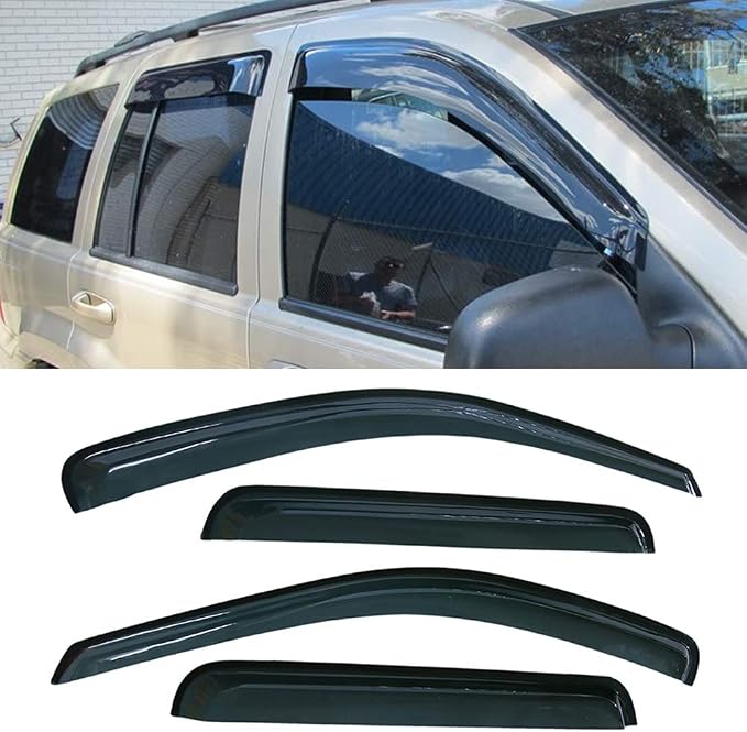 4pcs for 05-10 Grand Cherokee Window Visors Sun Rain Guard - Image 2